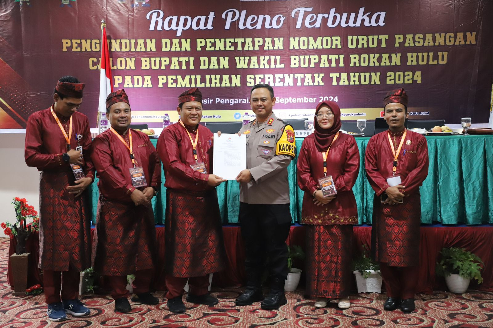Kapolres Pastikan Tahapan Pengundian Nomor Urut Pilbup Rohil Berjalan Aman
