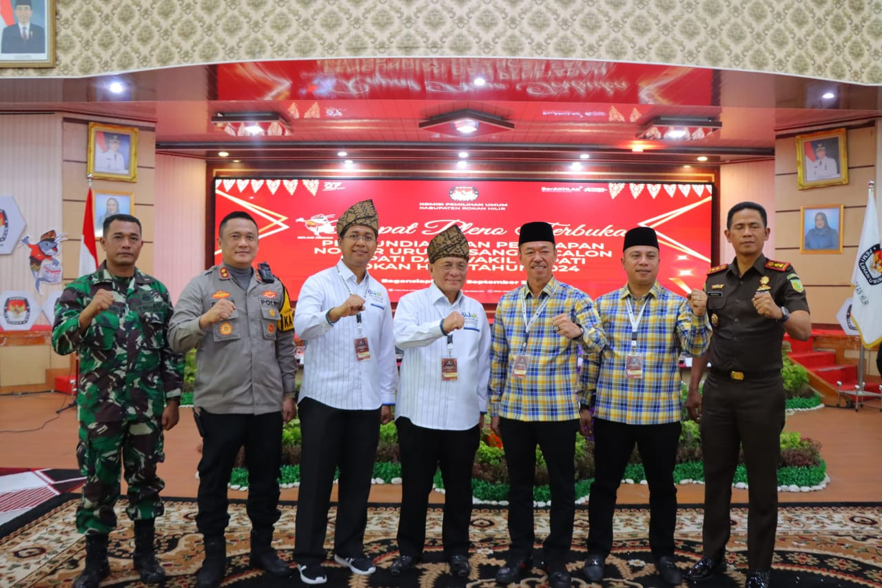 Kapolres Hadiri Pengundian dan Penetapan Nomor Urut Pilbup Rokan Hilir 2024