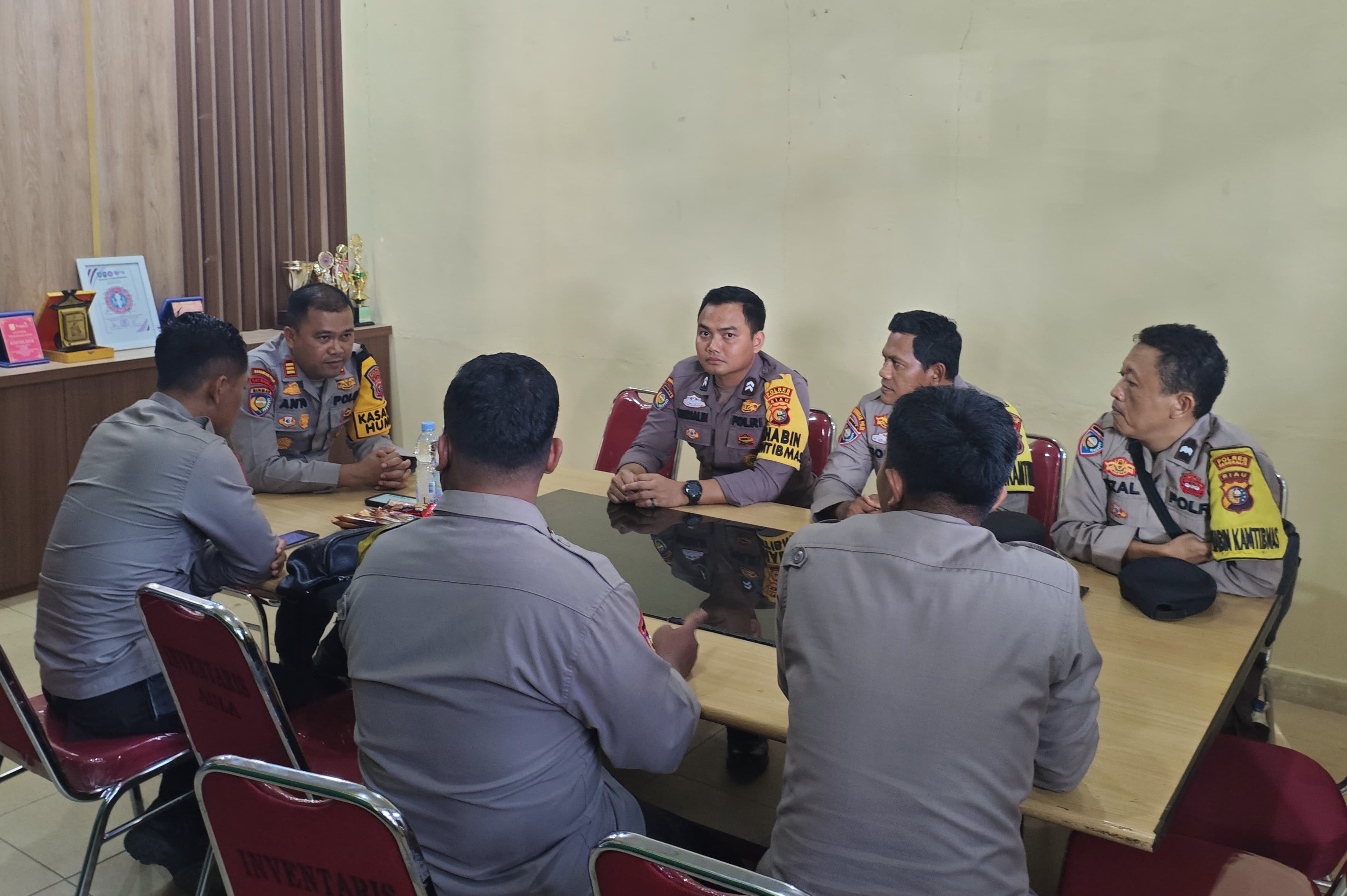 Kasat Binmas Melaksanakan Anev dan Asistensi Bhabinkamtibmas di Polsek Jajaran Polres Bengkalis