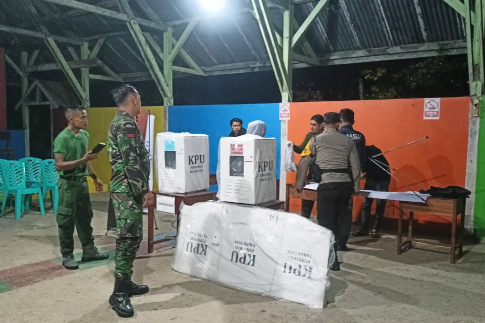 Polisi Amankan Surat Suara dan Kotak Suara 7 TPS di Desa Lubuk Muda