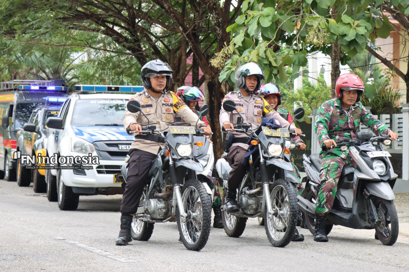 Polres Meranti Bersama TNI Gelar Patroli Skala Besar Untuk Pengamanan pelantikan Presiden RI
