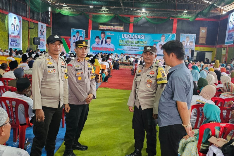 Personel Polsek Bukit Batu Beri Pengamanan Kampanye Pemilihan Kepala Daerah 2024