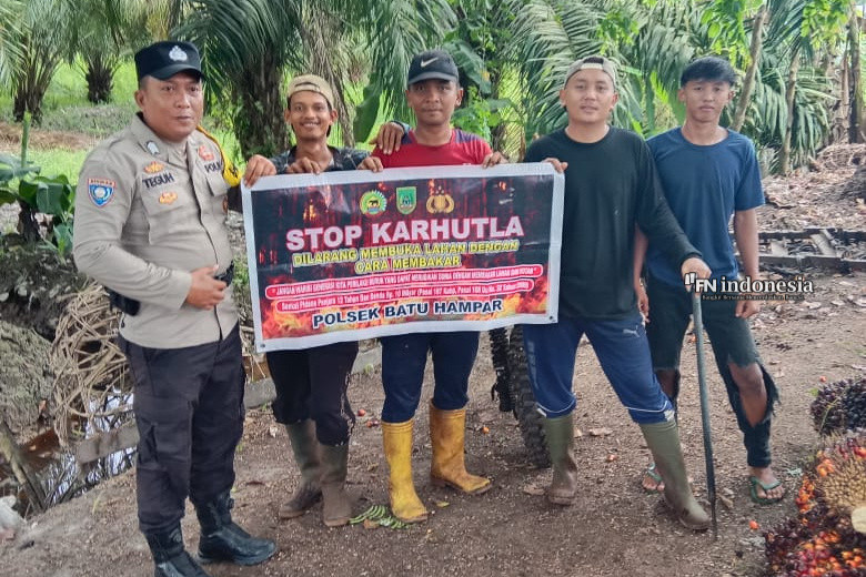 Jaga Bumi Hijau, Polsek Batu Hampar Gencar Berikan Himbauan Larangan Membakar Hutan dan Lahan