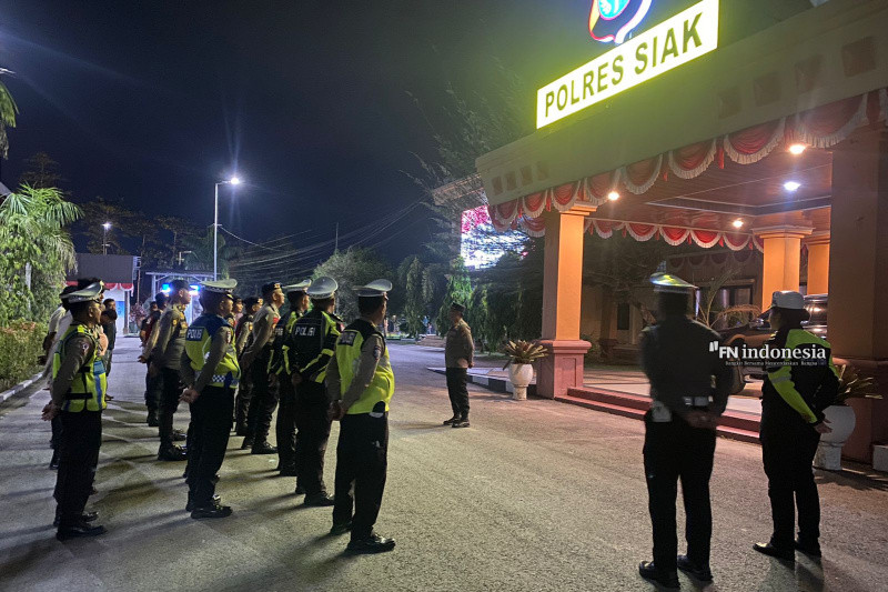 Polres Siak Gelar Patroli Blue Light dan Pengamanan Objek Vital di Kecamatan Dayun