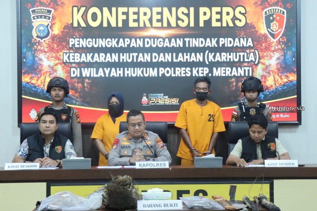 Tindak Tegas Karhutla, Polres Kepulauan Meranti Amankan Pembakar Lahan di Lokasi 1,5 Hektar