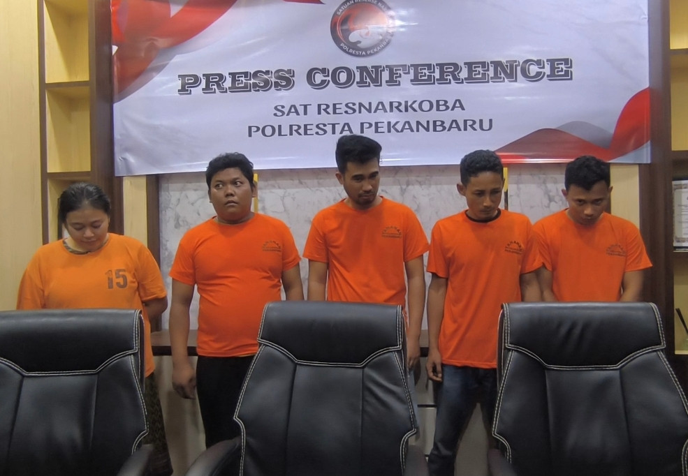5 Pengedar Narkoba Ditangkap Satreskrim Polresta Pekanbaru