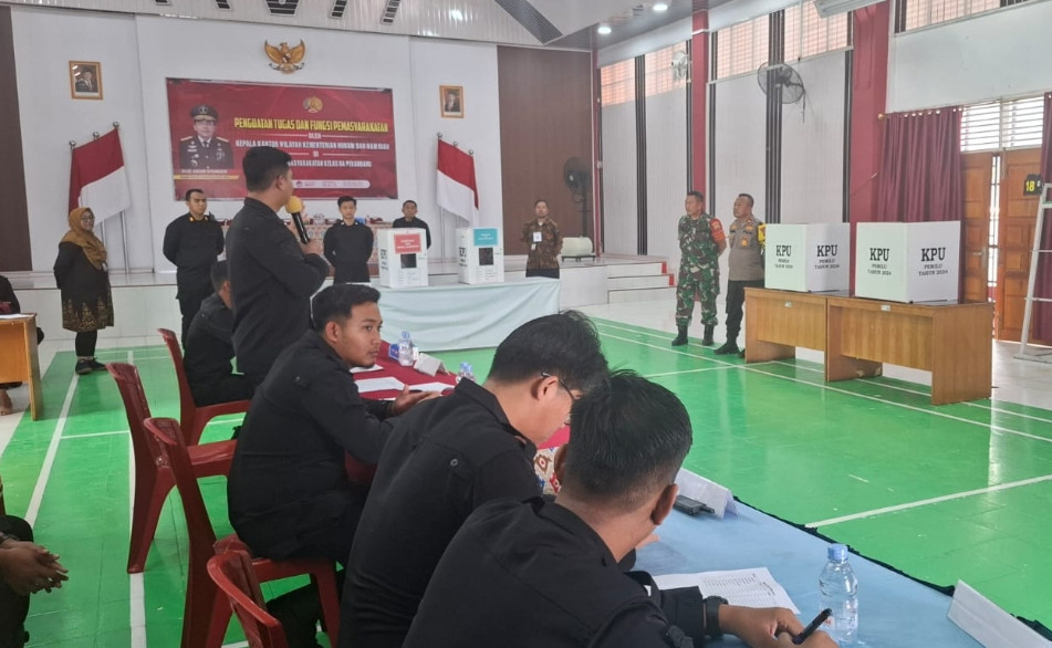 Kapolsek Bukit Raya Hadiri Simulasi Pencoblosan di Lapas Kelas II A Pekanbaru