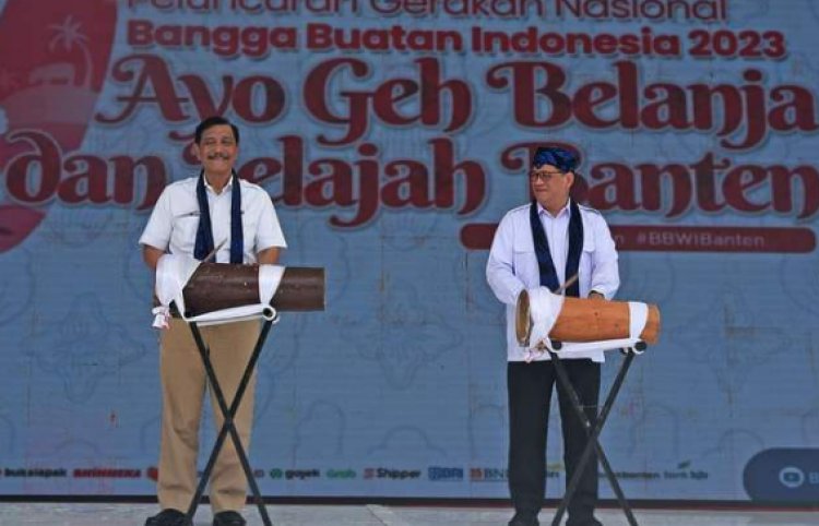 Menko Marves Luhut Binsar Pandjaitan Hadiri Gerakan Nasional Bangga Buatan Indonesia di Jakarta