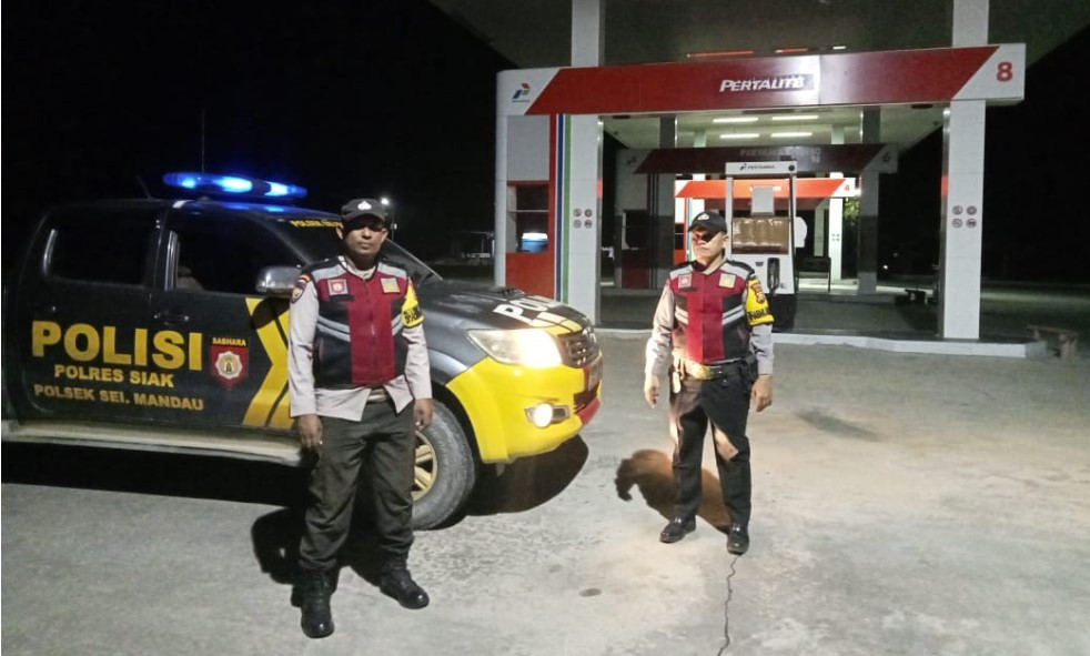 Polsek Sungai Mandau Gelar Patroli KRYD dan Blue Light, Ciptakan Kamtibmas Aman